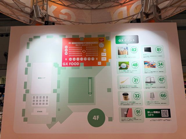4FフロアのGX FOODゾーンを示すマップ