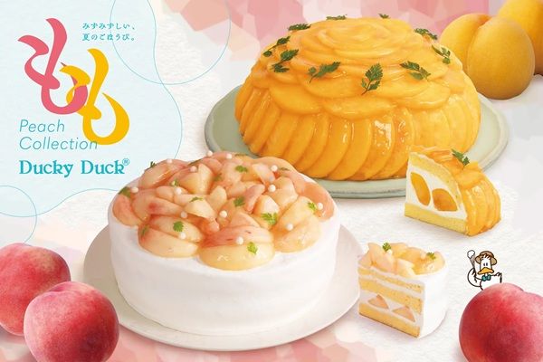ダッキーダックなどで桃フェア開催！白桃のショートケーキ＆黄桃のズコットが登場