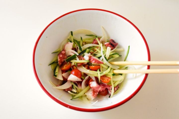 タコと夏野菜のイタリアンサラダ工程③