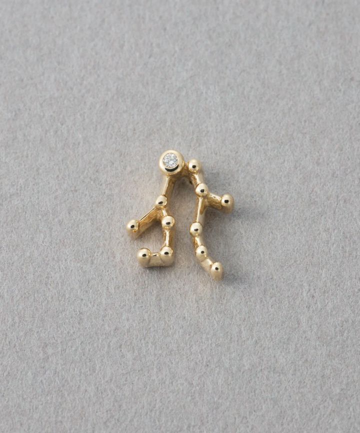 星座モチーフのシングルピアス