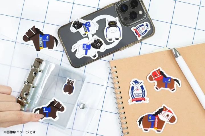 馬モチーフシールの貼り方イメージ