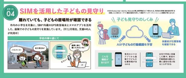 SIMを利用した子どもの見守り 画像提供：長井市