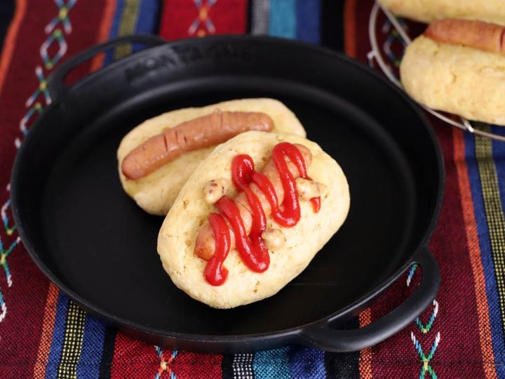 ホットケーキミックスと豆腐で、ちょっぴりカレー味ホットドッグパンレシピ08