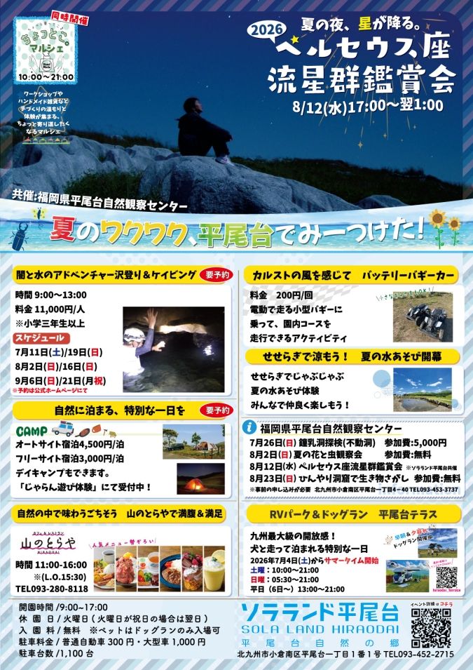 ペルセウス座流星群鑑賞会 ソラランド平尾台
