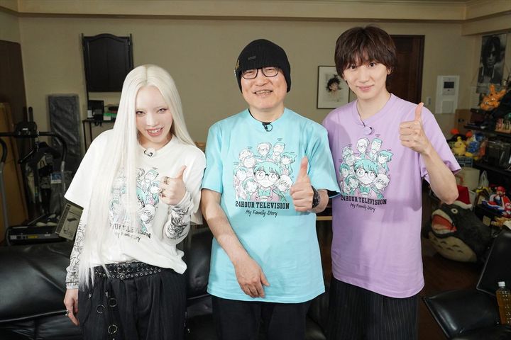 『24時間テレビ49‐愛は地球を救う‐』で対談した（左から）ちゃんみな、青山剛昌、京本大我 （C）日本テレビ width=