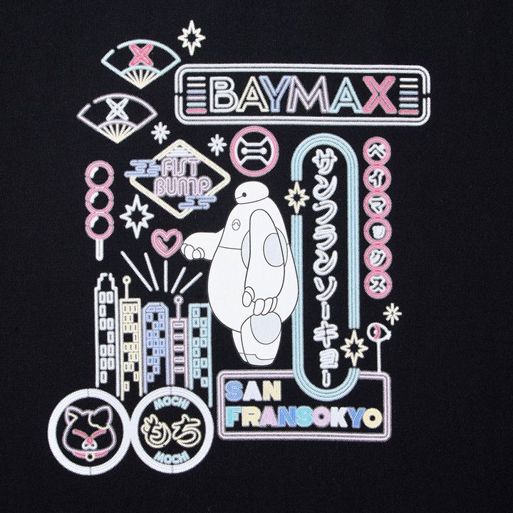 ユニセックススーベニアTシャツ ベイマックス ブラック デザインアップ