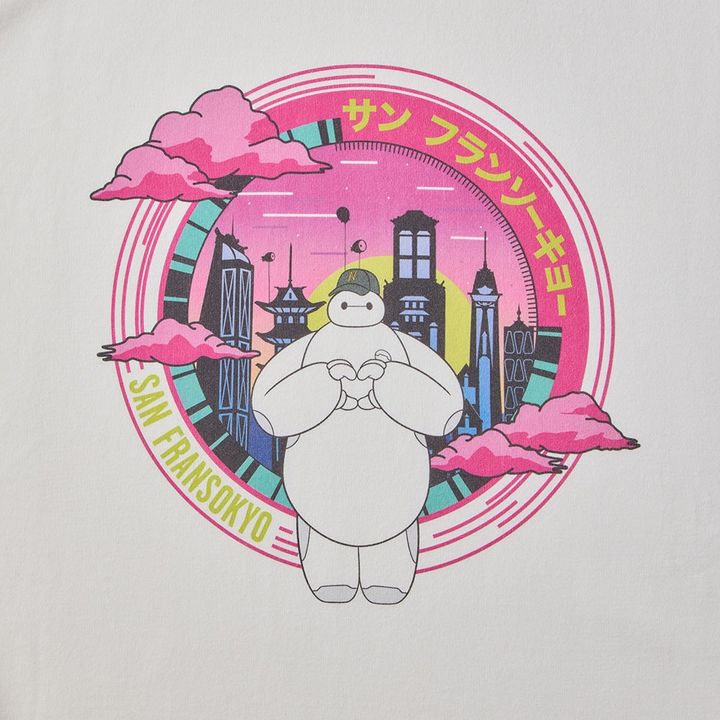 ユニセックススーベニアTシャツ ベイマックス ホワイト デザインアップ