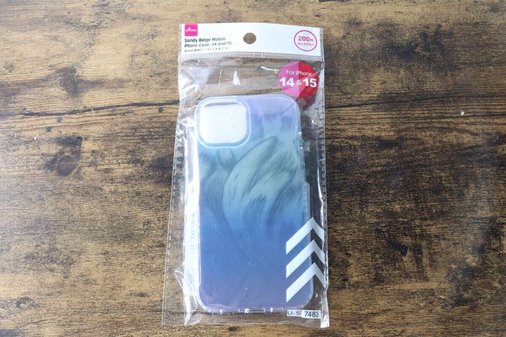 パッケージに入ったダイソーの流沙色iPhoneケース