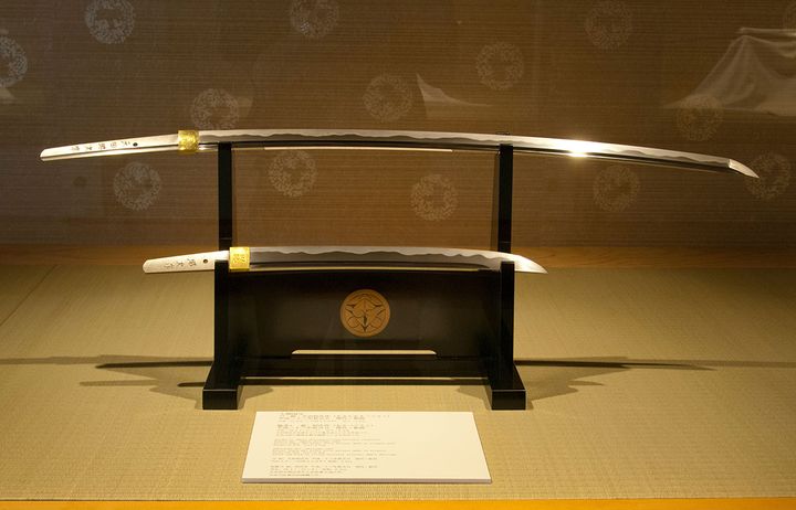 坐漁荘に陳列されている刀