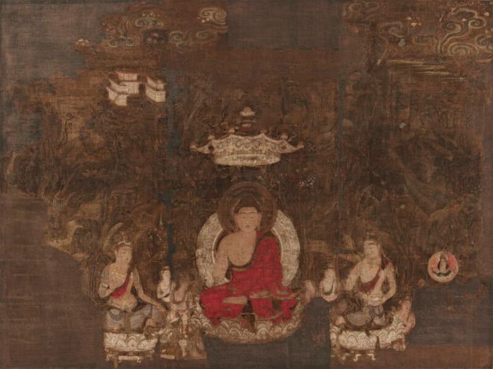 「釈迦霊鷲山説法図（法華堂根本曼陀羅）」〈奈良時代（8世紀）ボストン美術館〉Photograph © Museum of Fine Arts, Boston