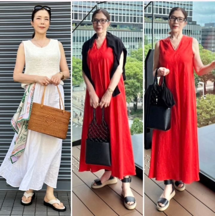 7月24日投稿の【60代夏のスタイルアップコーデ】