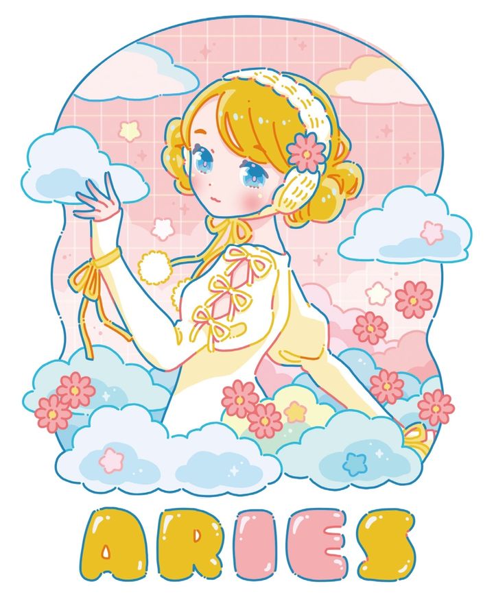ラブちゃんことLove Me Doの12星座占い「ときめき占い」、おひつじ座のイメージ画像。