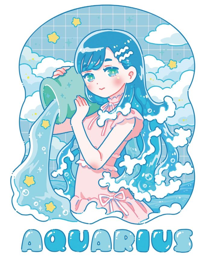ラブちゃんことLove Me Doの12星座占い「ときめき占い」、みずがめ座のイメージ画像。