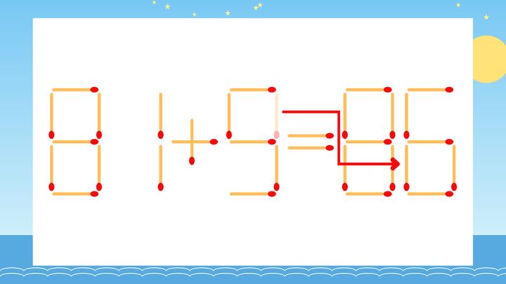 【マッチ棒クイズ】1本だけ動かして正しい式に：81+9=85？の解答画像