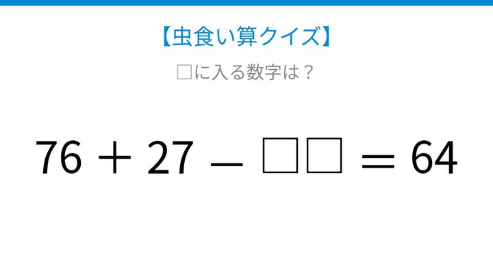 【虫食い算クイズ】□に入る数字は？論理で解ける！の問題画像