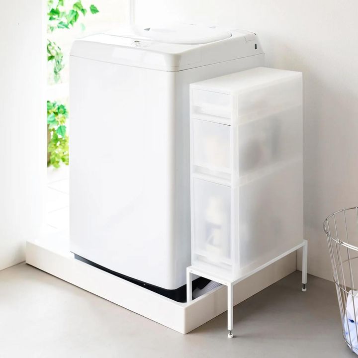 「洗濯機防水パン上ラック タワー 高さ調節」 width=