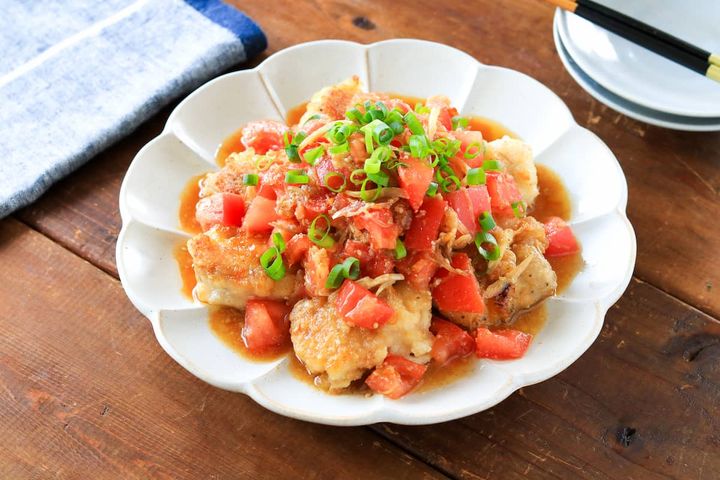 鶏肉のトマトとみょうがだれ