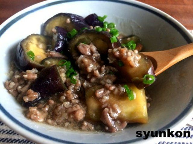 「なすとひき肉のとろみそぼろ」レシピ