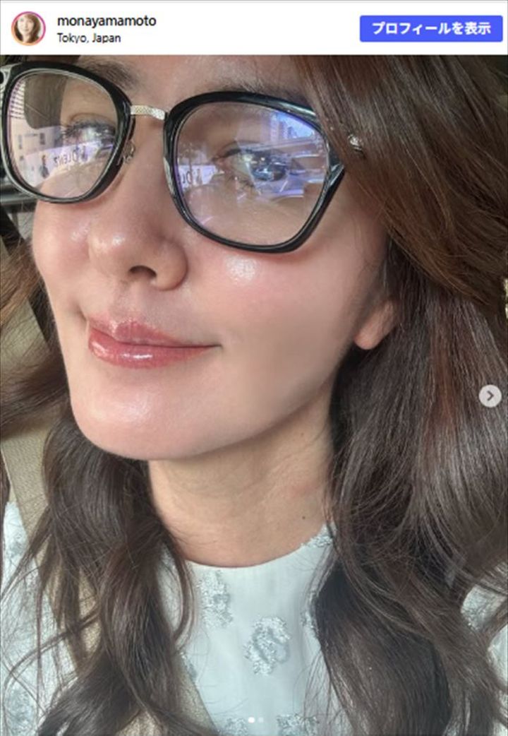 山本モナ、すっぴんドアップショット！ ※「山本モナ」Instagram width=