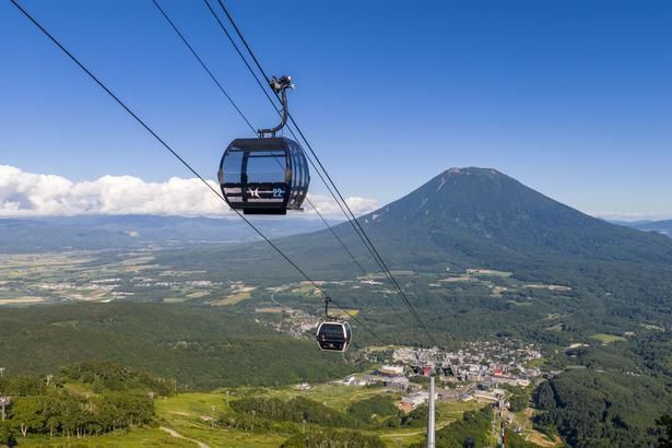 ゴンドラ山麓駅と山頂駅の標高差は約500メートル。高度が上がるにつれて、山の裾野と街並みが見えてくる