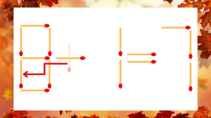 【マッチ棒クイズ】1本だけ動かして正しい式に：9＋1＝7？の解答画像