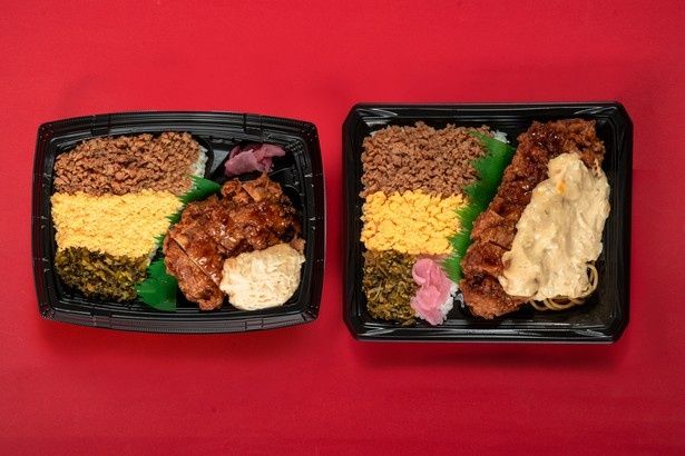 そぼろごはんとチキン南蛮を一度に楽しめる「3色そぼろ&チキン南蛮弁当」(680円)