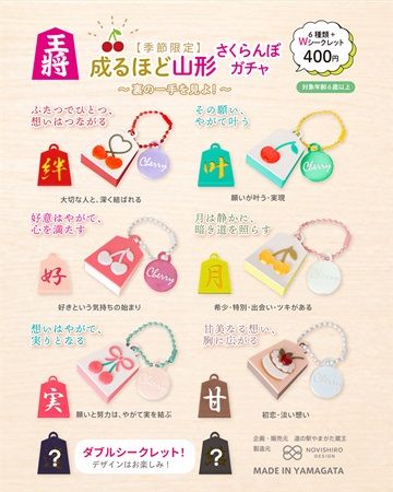 【山形県山形市】道の駅やまがた蔵王限定！ご当地キーホルダーガチャに新シリーズ＆県政150周年記念品