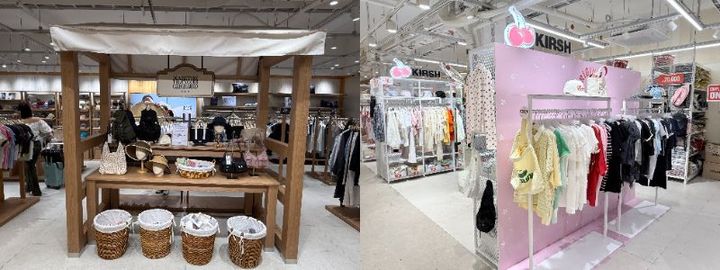 日本でも人気が高まる「MARITHÉ FRANÇOIS GIRBAUD」（左）、カジュアルスタイルが人気の「KIRSH」（右）