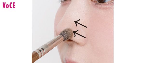 色を感じないくらい淡い発色を意識して／小鼻