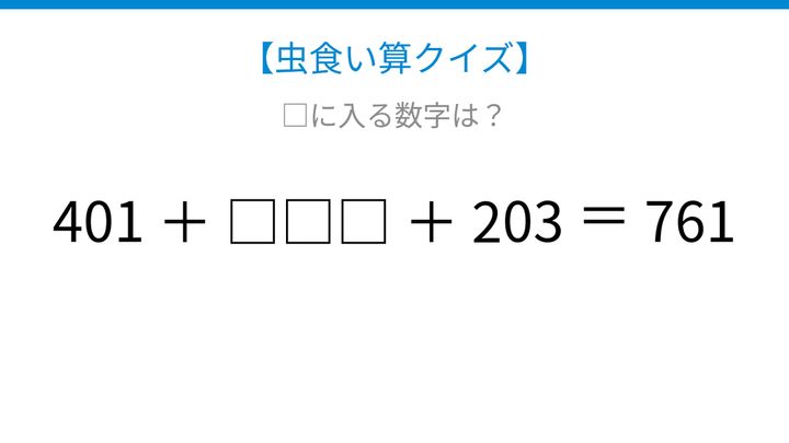 【虫食い算クイズ】論理で解ける！□に入る数字は？の問題画像