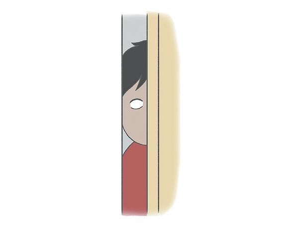 ドアから除くパパ （C）チリツモル／KADOKAWA