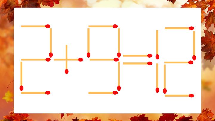 【マッチ棒クイズ】1本だけ動かして正しい式に：2＋9＝12？の問題画像