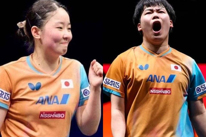 張本美和、松島輝空（C）WTT