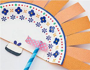 【夏祭りごっこで盛り上がろう！】紙皿やストローでフォトプロップス風のおしゃれな「おめん」の作り方の画像5