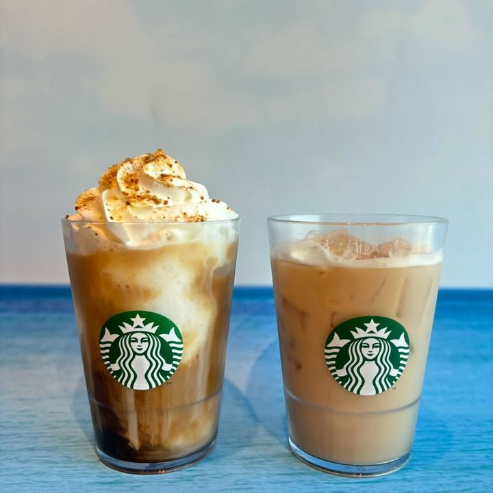 スタバ 沖縄 まーさん黒糖 フローズン ミルクコーヒー、沖縄 まーさん黒糖 アイスミルクティー