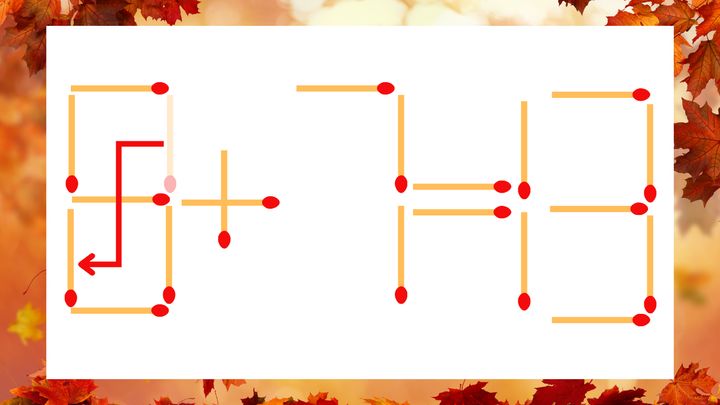 【マッチ棒クイズ】1本だけ動かして正しい式に：9＋7＝13？の解答画像