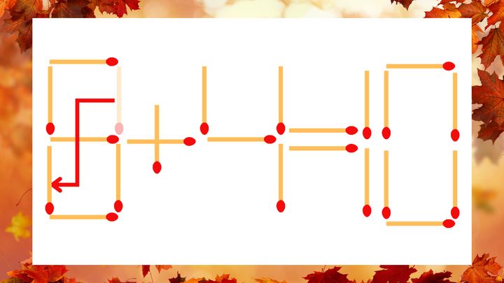 【マッチ棒クイズ】1本だけ動かして正しい式に：9＋4＝10？の解答画像