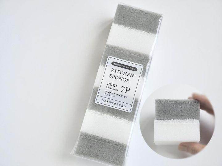 画像: たっぷり入って使い分けやすい、100均のキッチンスポンジ
