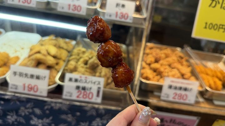 かしわや黒瀬」の揚げつくね串(130円)