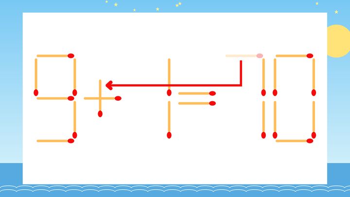 【マッチ棒クイズ】1本だけ動かして正しい式に：9-1=70？の解答画像