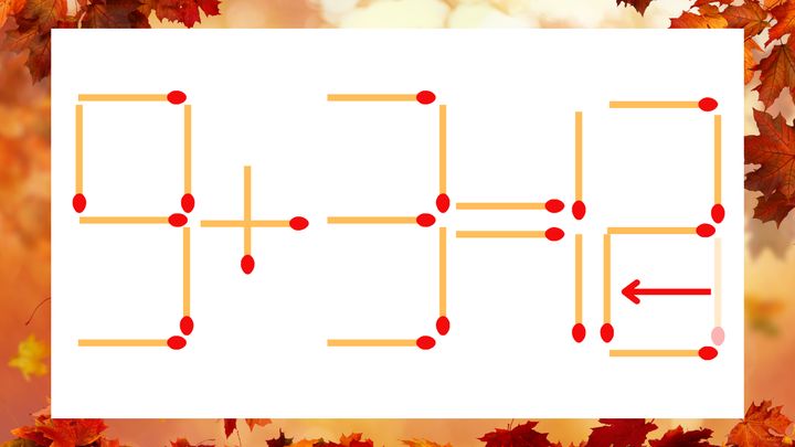 【マッチ棒クイズ】1本だけ動かして正しい式に：9＋3＝13？の解答画像