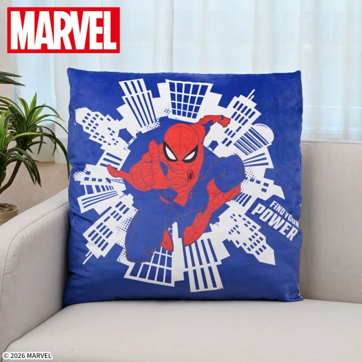 MARVEL スーパーギガザッカぐらもっちクッション スパイダーマン（ブルー×ホワイト）