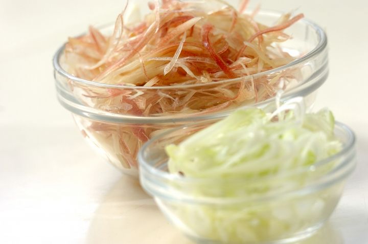 豚肉の薬味巻きの下準備1