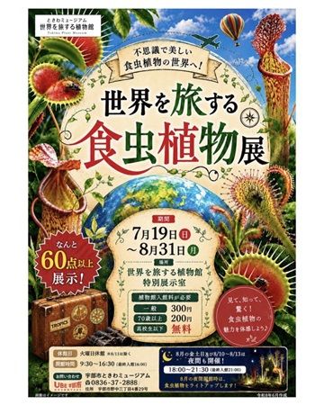 【山口県宇部市】世界中の珍しいカブトムシやクワガタが大集合するイベント開催！食虫植物展も同時開催