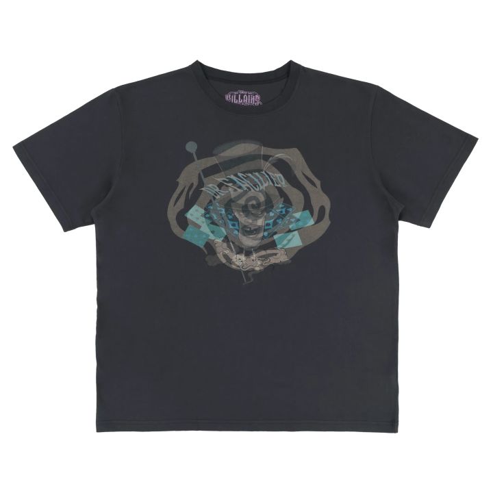 「DR.FACILIER」ロゴとトランプ、ステッキがデザインされたブラックのTシャツ