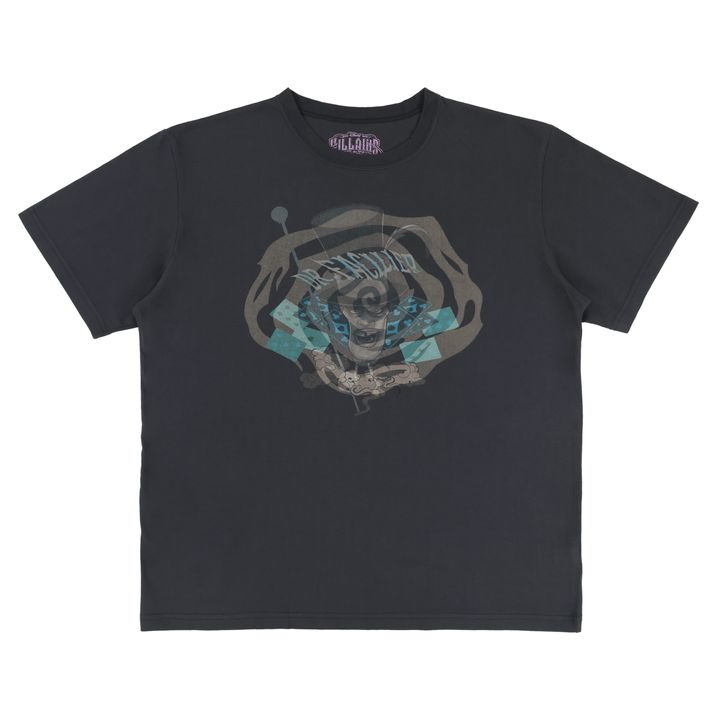 「DR.FACILIER」ロゴとトランプ、ステッキがデザインされたブラックのTシャツ