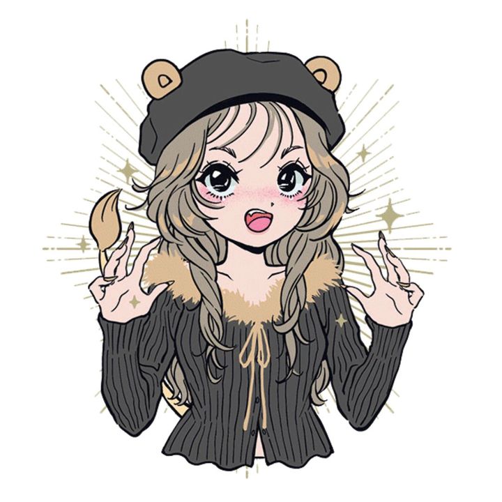 獅子座の今月の運勢をイメージした、華やかで存在感のあるガールズイラスト