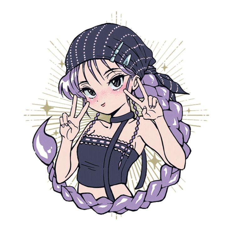 蠍座の今月の運勢を表現した、ミステリアスでクールなガールズイラスト