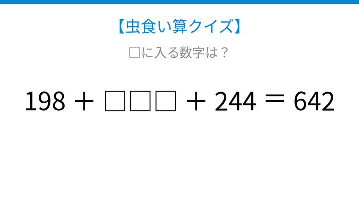 【虫食い算クイズ】論理で解ける！□に入る数字は？の問題画像