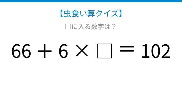【虫食い算クイズ】□に入る数字は？論理で解ける！の問題画像